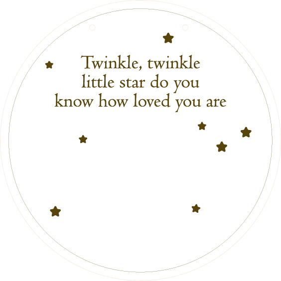 Namntavla - twinkle vit skylt stjärna i flera färger