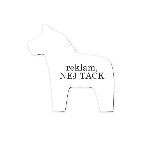 Reklam, nej tack. Dalahäst i flera färger