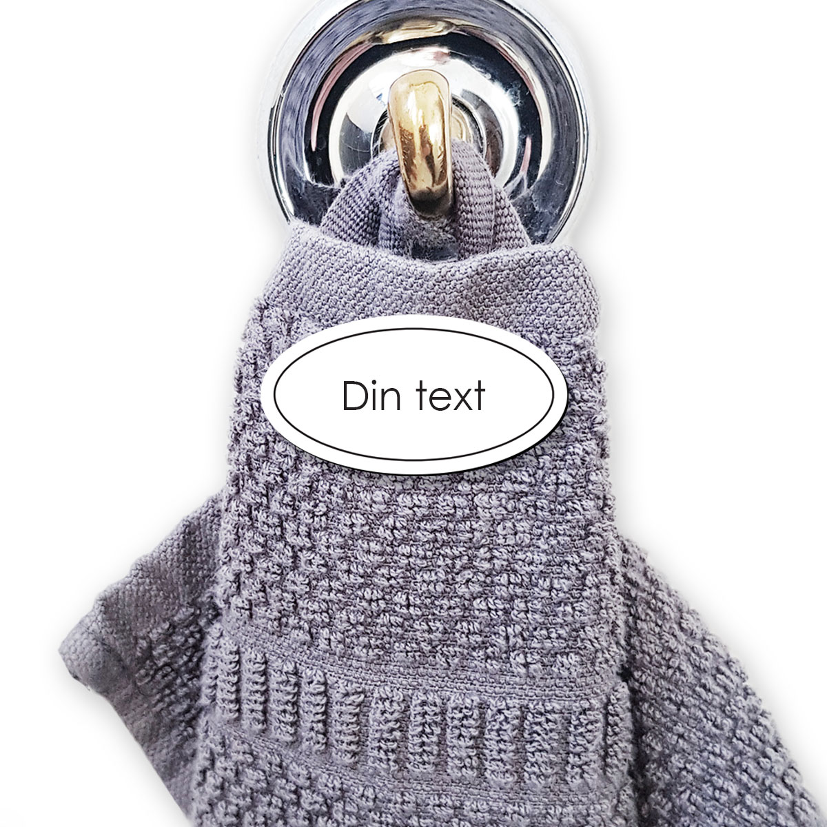 Oval namnskylt till handduk, flera färger